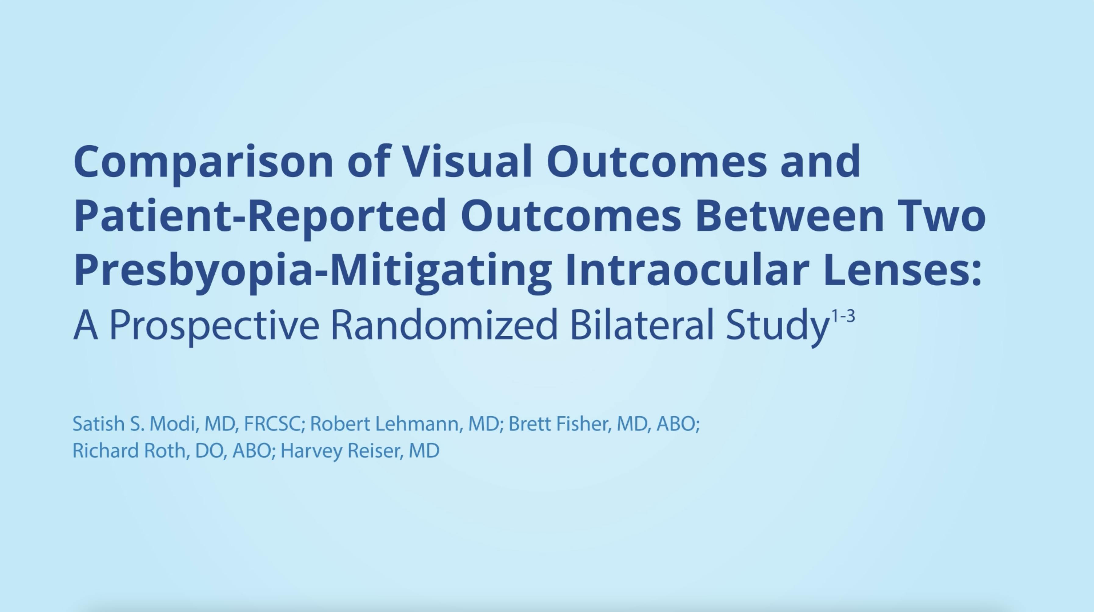 Comparing Outcomes Between Two Presbyopia-Mitigating IOLs