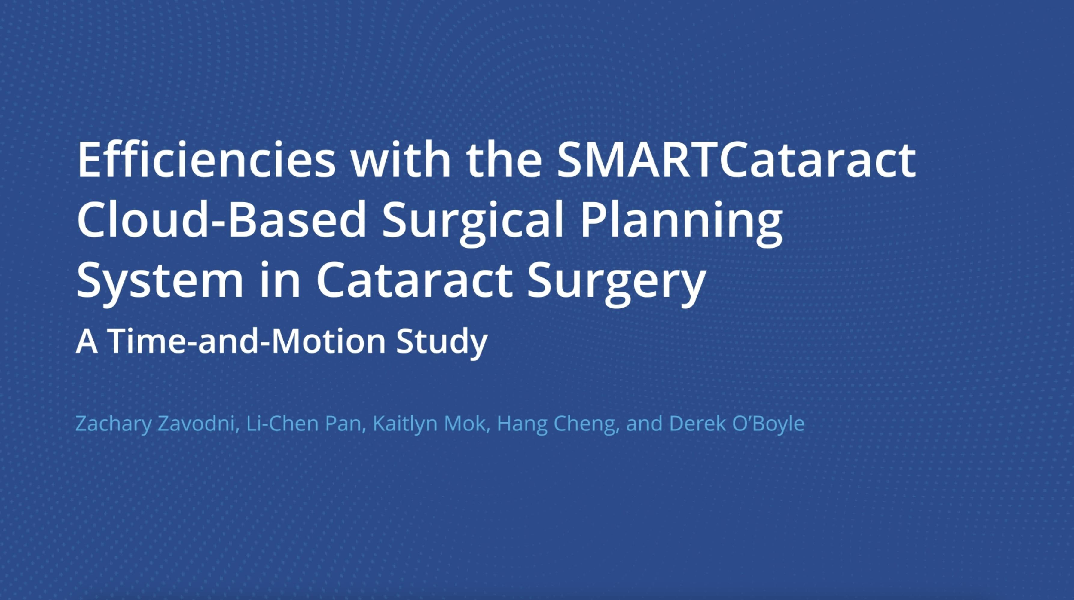 Workflow Efficiency With SMARTCataract