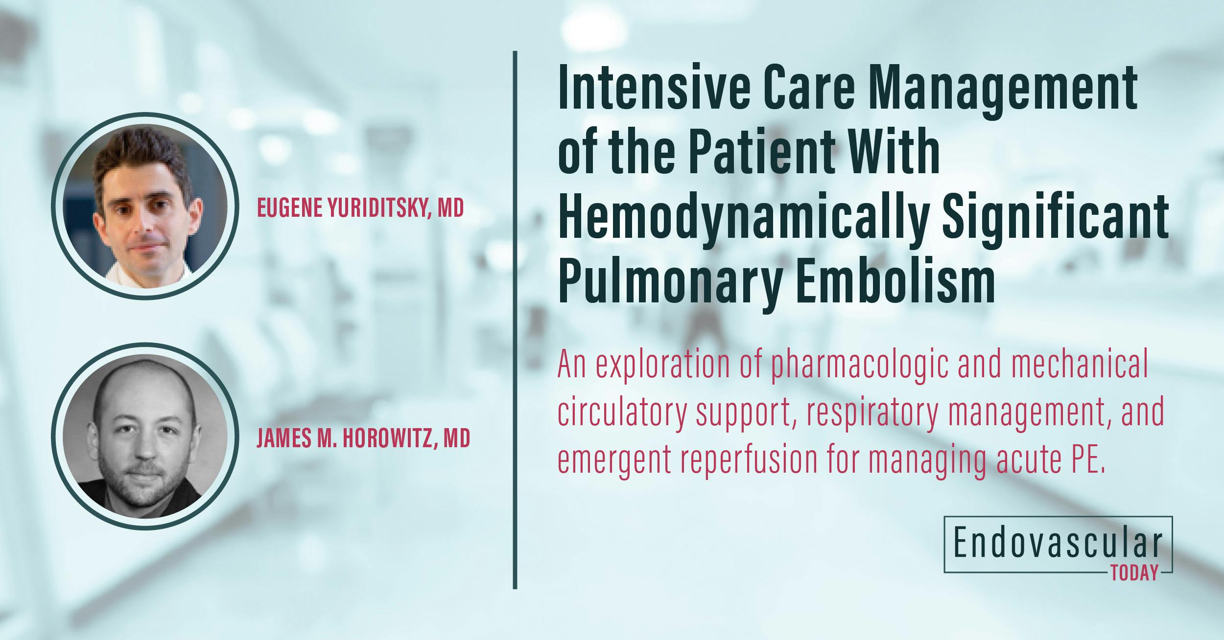 Intensive Care Management of the Patient With Hemodynamically ...