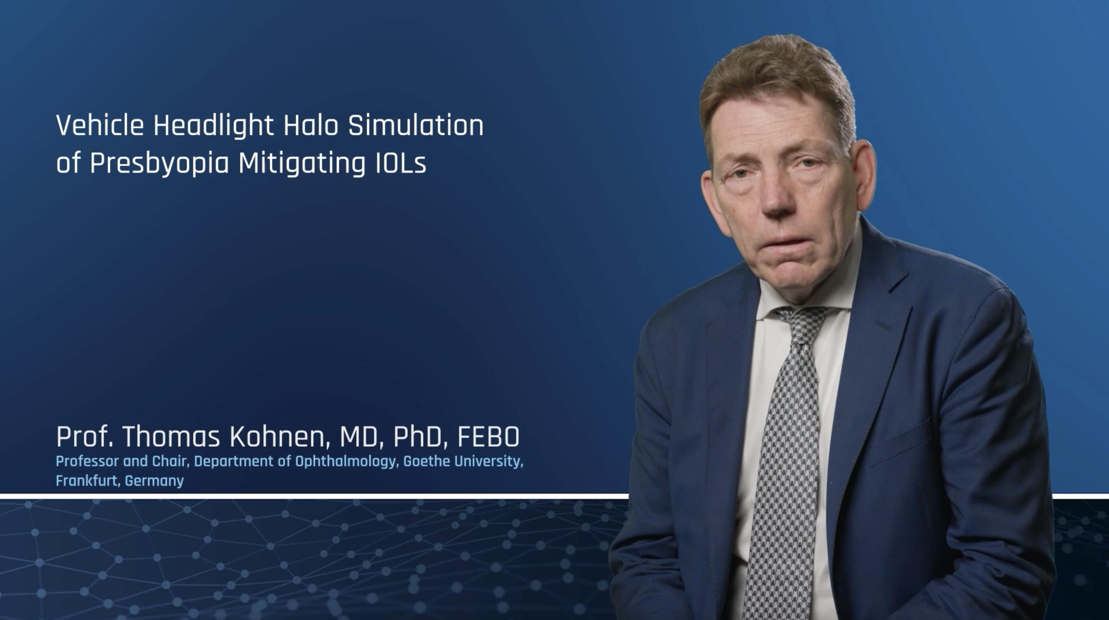 Vehicle Headlight Halo Simulation of Presbyopia Correcting IOLs