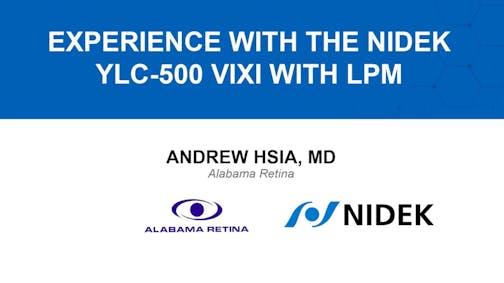 Experience with the NIDEK YLC-500 Vixi with LPM