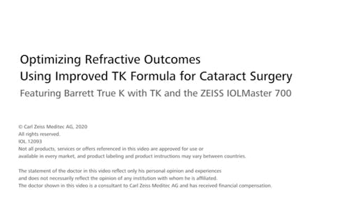 Optimizing Refractive Outcomes Using Improved TK Formula for Cataract Surgery